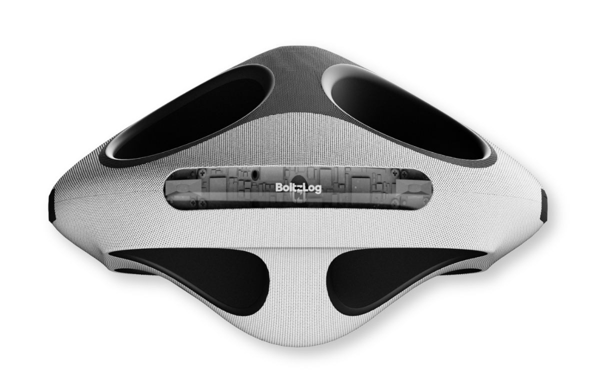 Gray compact wireless charging case with central latch slot